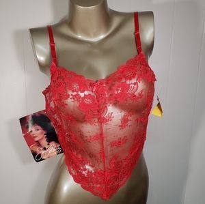 Vintage nwt Joan Collins red lace camisole
